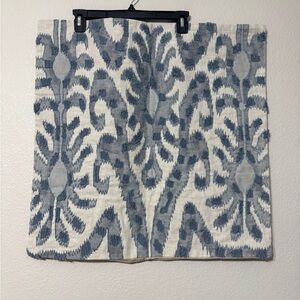 Pottery Barn Delancey Cotton Blue and Cream Pillow Sham. 24” India